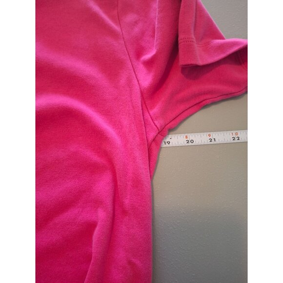 Chicos Top Womens Size 2 Large Pink Short Sleeve Round Neck Normcore Lagenlook - Picture 6 of 7